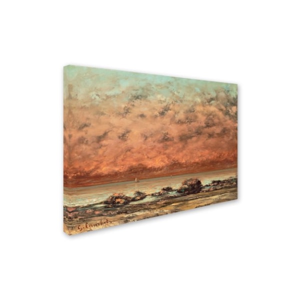 Gustave Courbet 'The Black Rocks At Trouville' Canvas Art,18x24